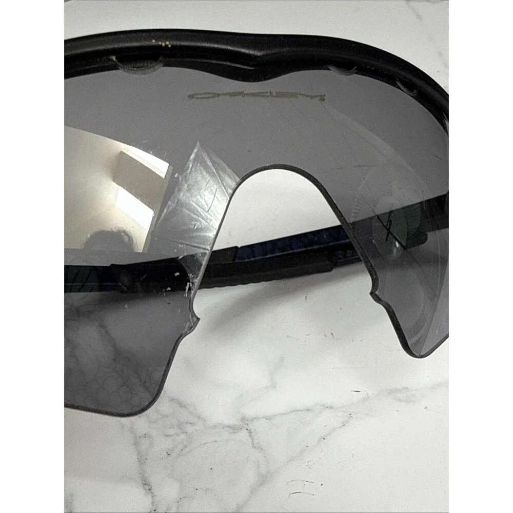 Oakley M Frame Shield Sunglasses Black Frame Gray Lens MISSING NOSE PAD SEE PICS
